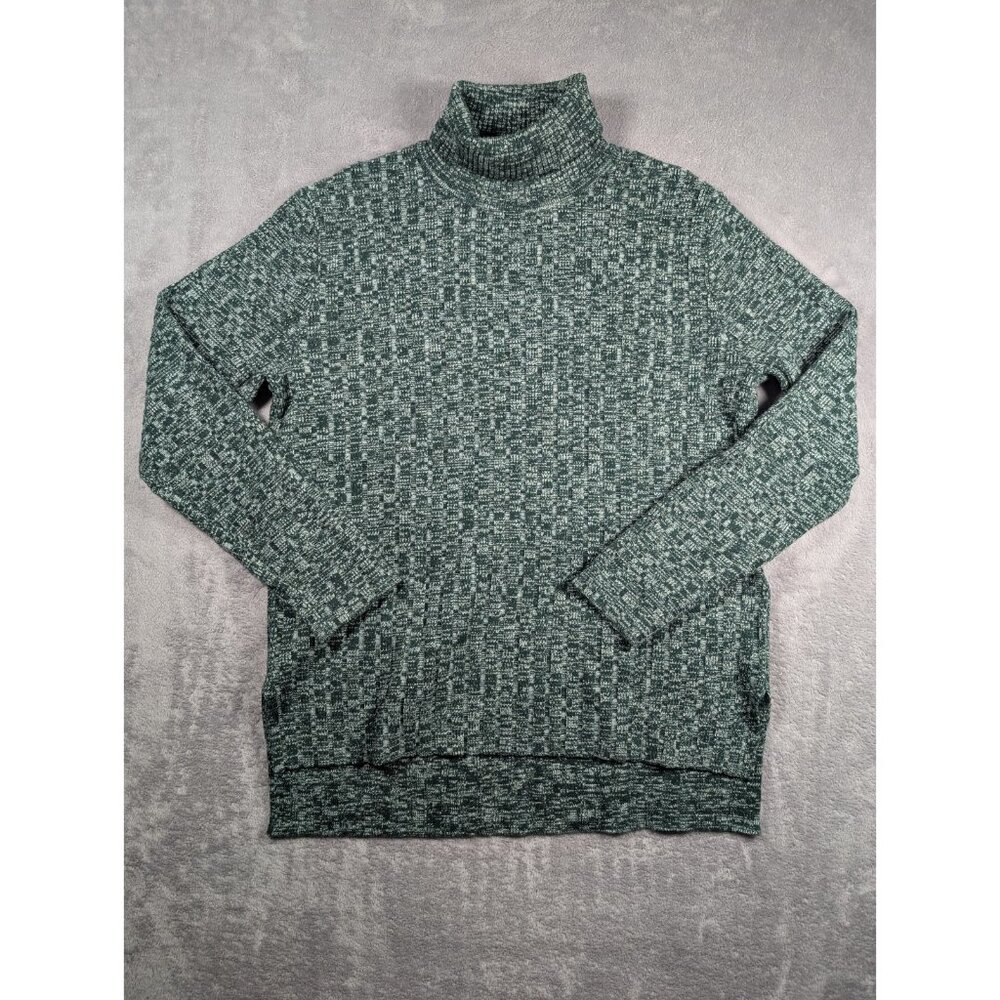 CiCiBird Turtle Neck Sweater Womens Size XL Green Stretch Knitted Comfy Lounge